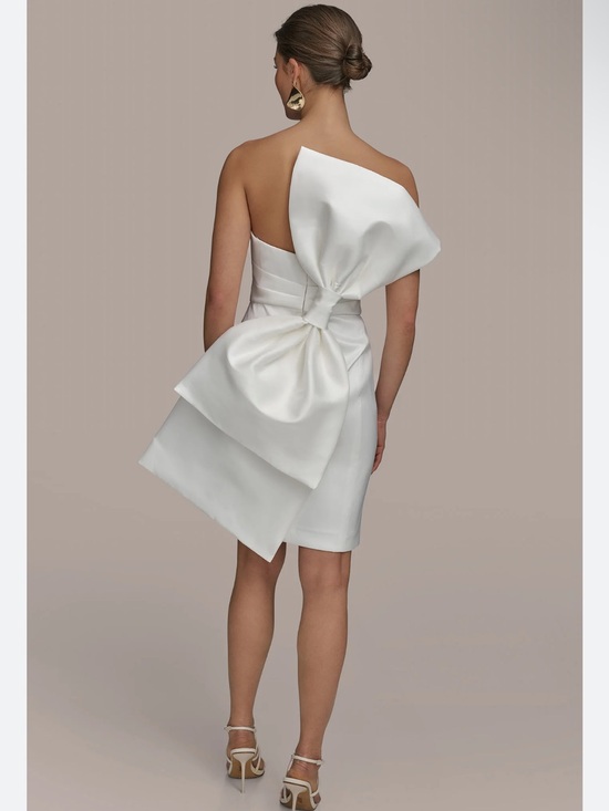 Donna Karan Dresses & Skirts - Donna Karan Mikado Sweetheart Neckline Oversized Bow Back Cocktail Dress NEW